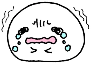 😢 Мультфильм, Плач, Грустный, Эмоция, Стикер, Персонаж whatsapp sticker