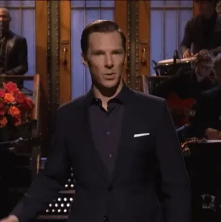 🥢 Benedict Cumberbatch Saturday Night Live aktor, gospodarz, telewizja, komedia, występ na żywo, portret, celebryta, SNL telegram sticker