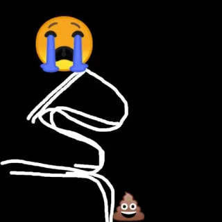 😭 эмодзи, плач, какашка, каракули, грустный telegram sticker