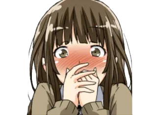 😳 anime, girl, cute, blush, nervous telegram sticker