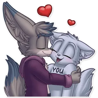 🤗 YOU Cartoon, Tier, Liebe, Herz, Süß, Fell whatsapp sticker