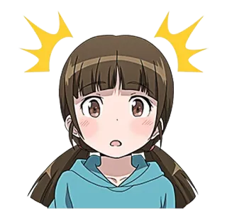 😮 アニメ, 漫画, 女の子, 衝撃, びっくり, 表情 telegram sticker