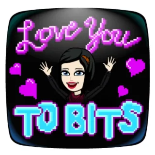 💚 Love You TO BITS amor, corazón, Bitmoji, lindo whatsapp sticker