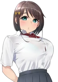 🤤 Anime, Mädchen, Schuluniform, Süß, Cartoon telegram sticker