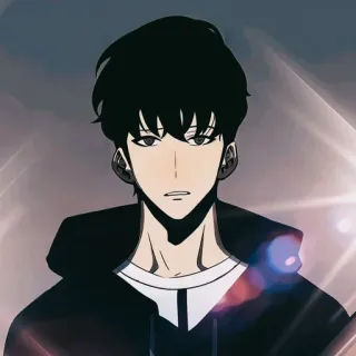 🧬 anime, character, manhwa, black hair, sung jinwoo, solo leveling telegram sticker