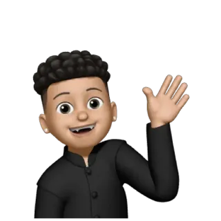 😁 Мультфильм, Персонаж, Эмодзи, Машет, Приветствие whatsapp sticker