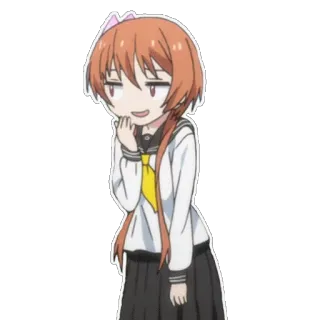 😏 аниме, девушка, самодовольный, персонаж, милый, школьная форма whatsapp sticker