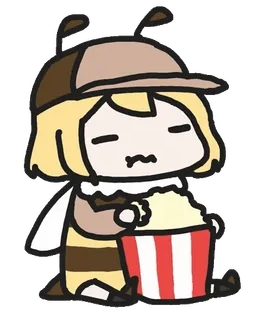 🐝 anime, cartoon, bee, amelia, popcorn telegram sticker