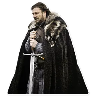🗡 Ned Stark Game of Thrones Ned Stark, Game of Thrones, zwaard, Winter is coming, HBO, Sean Bean whatsapp sticker