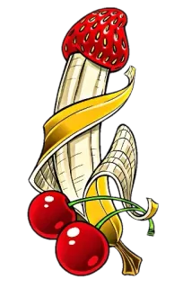 🍓 Obst, Banane, Erdbeere, Kirsche, Essen, Dessert telegram sticker