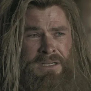 😭 Thor Thor, Chris Hemsworth, Marvel, triste, arrabbiato, angosciato telegram sticker