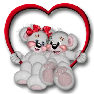 😲 Dessin animé, Koala, Amour, Coeur, Couple, Mignon telegram sticker