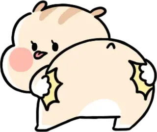 😜 criceto, cartone animato, carino, animale, roditore, sedere, sfacciato, illustrazione telegram sticker