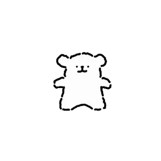 💬 gấu, động vật, dễ thương, hoạt hình, nhãn dán, trắng, đen telegram sticker