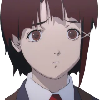 😟 Lain Iwakura Serial Experiments Lain Anime, Personnage, Lain Iwakura, Serial Experiments Lain, Fille whatsapp sticker