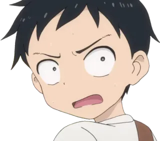 😨 anime, chocado, confuso, preocupado, expressão facial telegram sticker