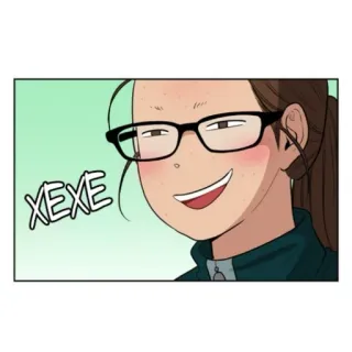 😏 XEXE desenho animado, óculos, mulher, expressão telegram sticker