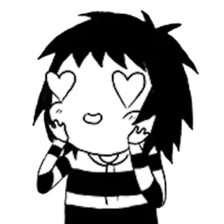 💙 Kreskówka, Oczy w serca, Miłość, Uczuciowy, Emotka, Uroczy, Postać telegram sticker