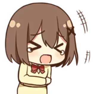 😂 Ragazza anime, Chibi, Triste, Piangendo, Arrabbiato/a, Cartone animato, Animazione telegram sticker