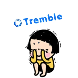 😪 Tremble 漫画, 震え, 怖い, 不安, 表情, 可愛い, 女の子 telegram sticker