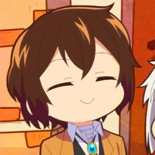 🍃 Osamu Dazai Bungou Stray Dogs Anime, Chibi, Bungou Stray Dogs, Osamu Dazai whatsapp sticker