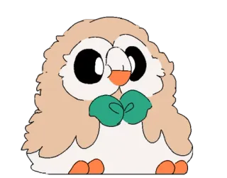 😚 Rowlet pokemon, hibou, mignon, dessin animé telegram sticker