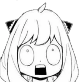 😧 Anya Forger Spy × Family Anya Forger, Spy × Family, Anime, Manga, impactado, sorprendido, Dibujos animados whatsapp sticker