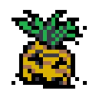 🔥 Pixel art, Fruta, Piña, Comida whatsapp sticker