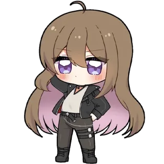 😐 chibi, anime style, cartoon, character, kawaii, cute telegram sticker