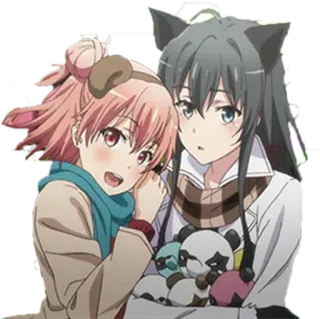 😽 Anime, Persahabatan, Lucu, Kawaii, Kartun, Beruang, Panda telegram sticker