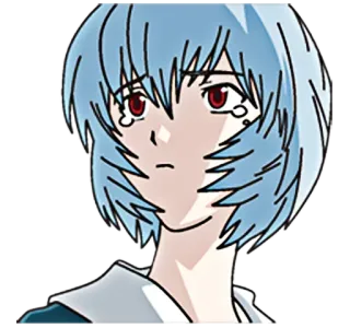 😢 Rei Ayanami Neon Genesis Evangelion rei ayanami, evangelion, anime, sad, crying, character telegram sticker