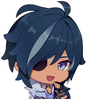 😄 Kaeya Genshin Impact kaeya, genshin impact, anime, chibi, gaming telegram sticker