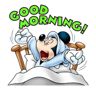 ☕ Mickey Mouse GOOD MORNING! Topolino, Buongiorno, Disney, Cartone animato, Animato telegram sticker