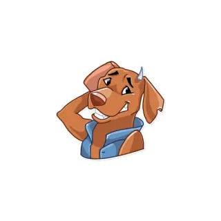 😅 cachorro, desenho animado, animal, fofo, engraçado, sorrindo telegram sticker