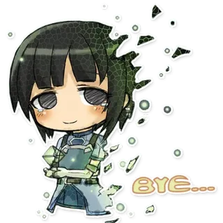 👋 BYE... Anime, Chibi, Postać, Pożegnanie, Do widzenia, Machanie telegram sticker