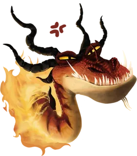 😡 Red Death How to Train Your Dragon dragón, muerte roja, fuego, monstruo, fantasía telegram sticker