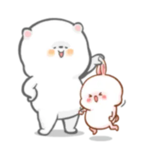 😈 niedźwiedź, królik, słodkie, kreskówka, zwierzę, przyjaźń whatsapp sticker