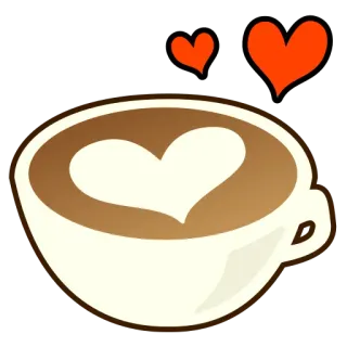 💕 Kaffee, Latte, Liebe, Herz, Getränk, Koffein whatsapp sticker