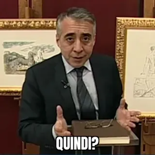 ❔ QUINDI? мужчина, итальянский, вопрос, выражение, человек telegram sticker