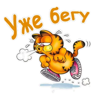 🏃‍♀️ Garfield Уже бегу hoạt hình, mèo, chạy, garfield, mèo cam telegram sticker