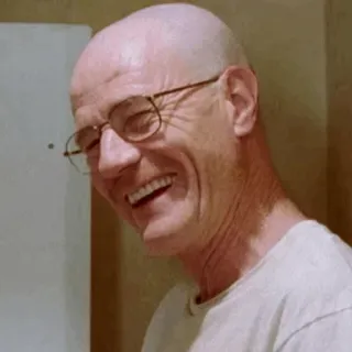 🌓 Walter White Breaking Bad tv, character, bald, smiling, cancer telegram sticker
