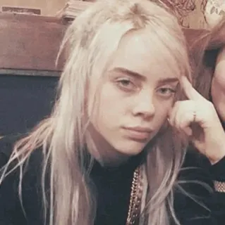😐 Billie Eilish billie eilish, cantante, pop, celebridad, artista, músico telegram sticker