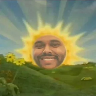 🌞 sun, teletubbies, funny, meme, face, abel, weeknd telegram sticker
