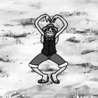 🖤 Monkey D. Luffy One Piece Anime, One Piece, Monkey D. Luffy, Dibujos animados, Personaje, Corazón telegram sticker