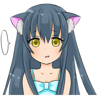 🥹 Anime, Naklejka, Słodkie, Kocia dziewczyna, Manga, Kawaii, Dziewczyna telegram sticker
