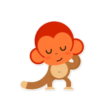 😊 monyet, kartun, binatang, imut, senang, menari, kera telegram sticker