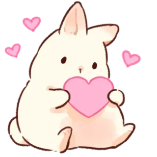 😍 bunny, rabbit, heart, love, cute, animal, cartoon telegram sticker