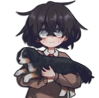 🐶 Cô gái anime, Chó, Chó con, Nghệ thuật, Phim hoạt hình telegram sticker