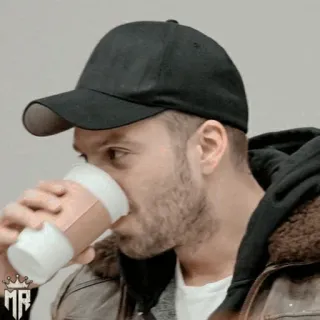 🎖 Mann, Trinken, Kaffee, Hut, Bart telegram sticker