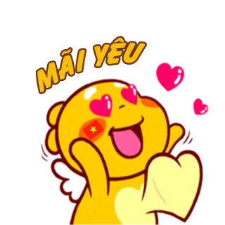 ❤️ Mãi yêu amor, coração, fofo, desenho animado, vietnamita whatsapp sticker